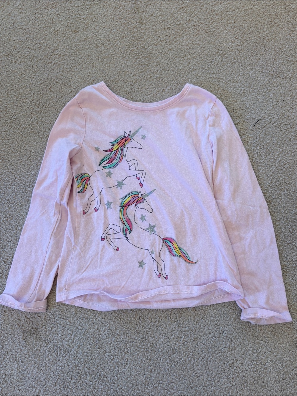 🤍Jumping beanse 🤍Girls' Pink Unicorn Long Sleeve Top, size 7
